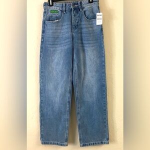 Empyre Wide Leg Jeans 100% Cotton Size 0 Blue Relaxed Fit Baggy 90’s Style NEW